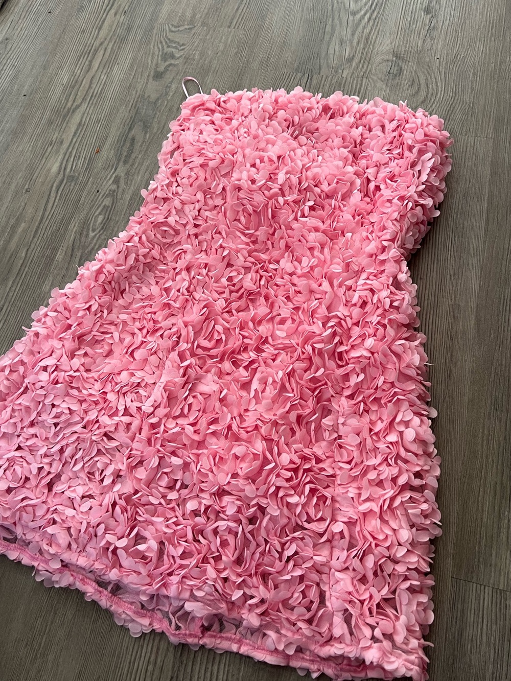 Pink Petal-Texture Formal mini Dress